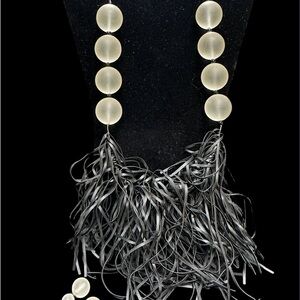 Sassy Jones Frosted Dina bead necklace & earrings.
